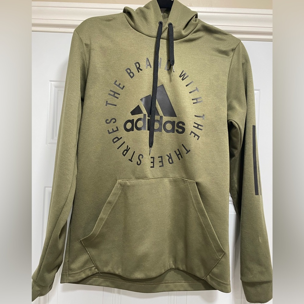 New Adidas hoodie pullover army green S - Picture 1 of 6